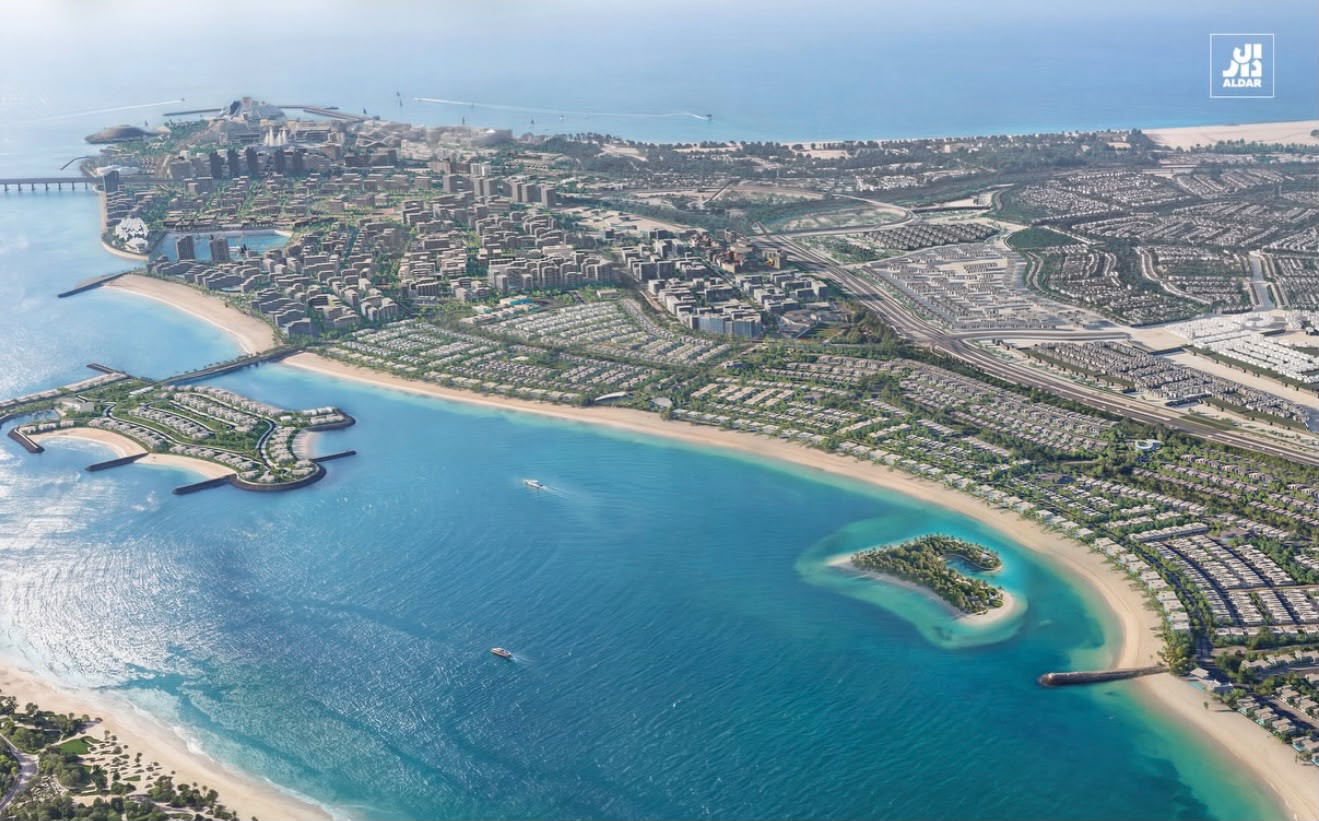 Aerial masterplan view of Marsa Al Saadiyat, the new waterfront destination on Saadiyat Island, Abu Dhabi